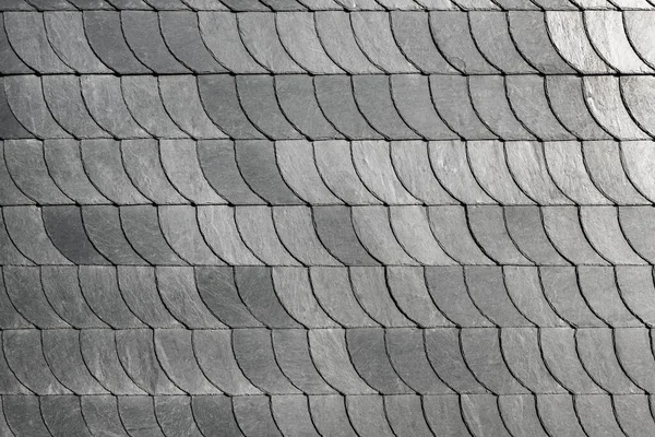 Detail Close Natural Grey Stone Shingle Slate Tiles Texture Roof — Fotografia de Stock