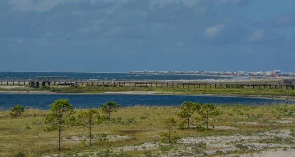 Het Uitzicht Dauphin Beach Promenade Dauphin Island Mobile County Alabama — Stockfoto