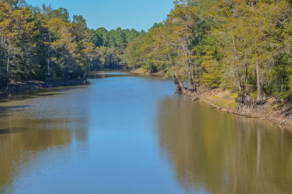 Fiume Panoramico Che Scorre Nella Parrocchia Webster Louisiana — Foto Stock