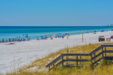 Beautiful  white sand beach of Miramar Beach on the Gulf of Mexico in South Walton, Florida clipart