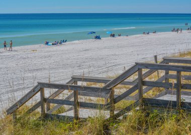 Beautiful  white sand beach of Miramar Beach on the Gulf of Mexico in South Walton, Florida clipart