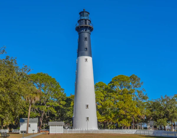 Lighthouse Hunting Island Barrier Island Atlantic Ocean Beaufort County South — Stock Photo, Image