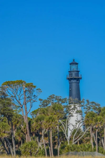 Este Faro Está Hunting Island Una Isla Barrera Océano Atlántico — Foto de Stock