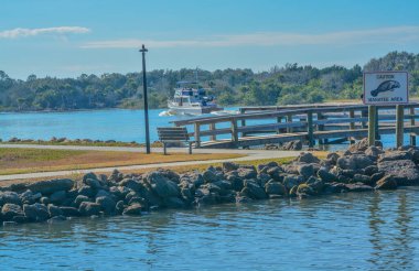 Bings, Flagler County, Florida 'daki sahil içi su yolunda bir balıkçı iskelesi.