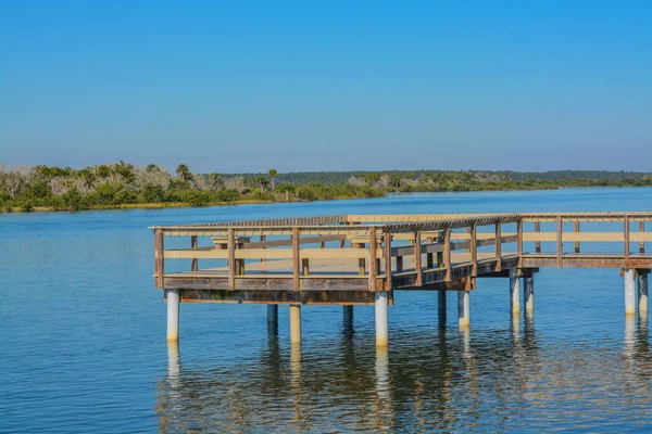 Fishing Pier Intracoastal Waterway Bings Landing Flagler County Florida — Stock Photo, Image