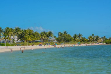 Atlantik Okyanusu 'ndaki Florida Keys' deki güzel Sombrero Plajı, Maraton, Monroe County, Florida
