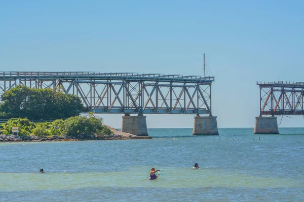 Most Kolejowy Derelict Bahia Honda Key Hrabstwie Monroe Florydzie — Zdjęcie stockowe