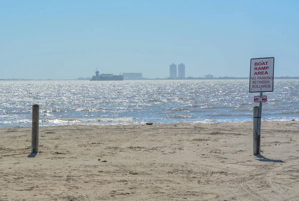 ボリバル港のピルスナー ボート ランプ メキシコ湾 ボリバル半島 ガルベストン郡 テキサス州 — ストック写真