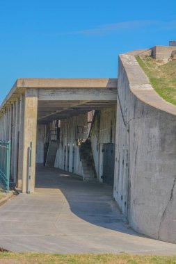 Battery Kimble Bolivar Yarımadası 'ndaki Fort Travis Seashore Parkı' nda, Galveston County, Teksas 