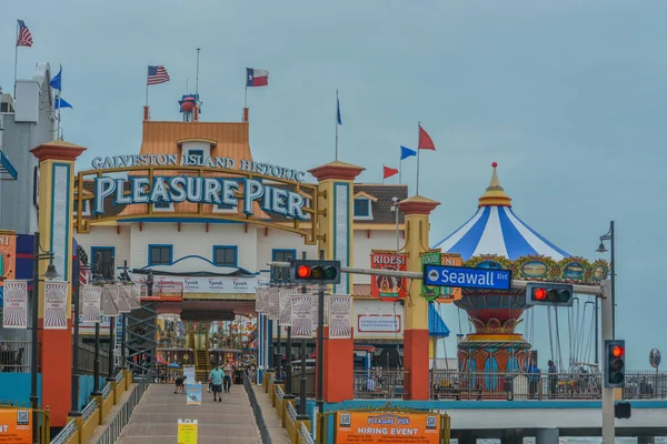 Galveston Island Historic Pleasure Pier Gulf Mexico Galveston Island Galveston — Stock Photo, Image