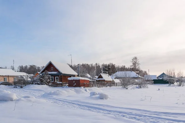 Última Casa Pueblo Nizhny Novgorod Región Invierno — Foto de Stock