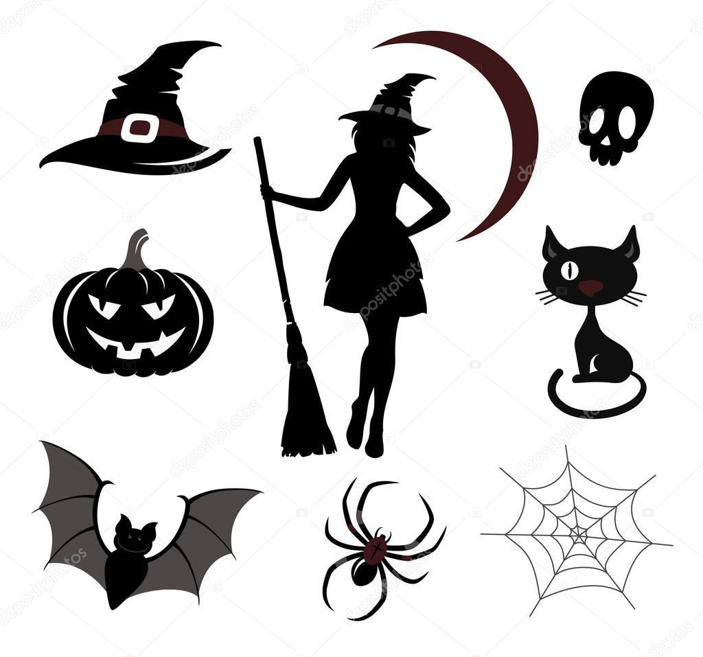 Halloween icons and emblems