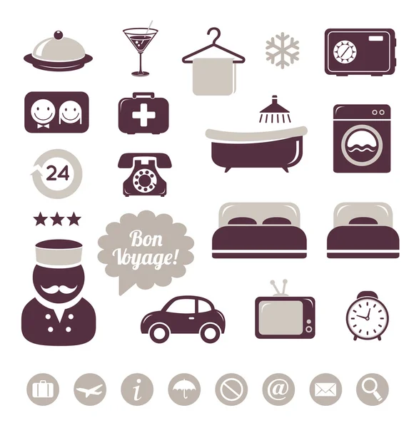 Hotel icons set — Stock Vector