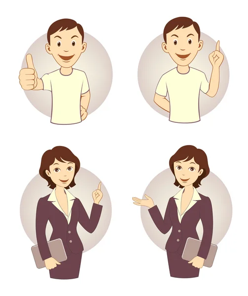Conjunto de personas de negocios gestos — Archivo Imágenes Vectoriales