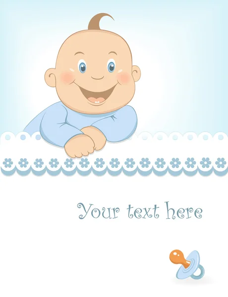 Baby boy arrival announcement — Stock Vector