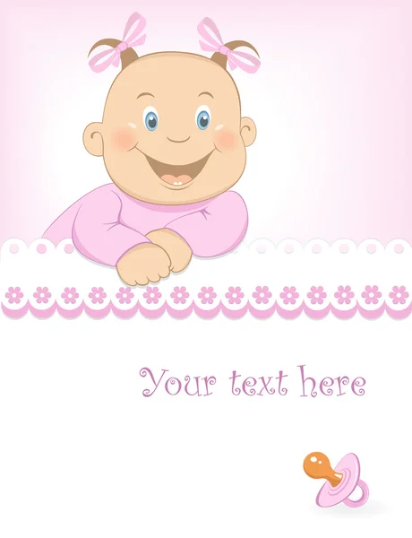 Baby girl arrival announcement — Stock Vector