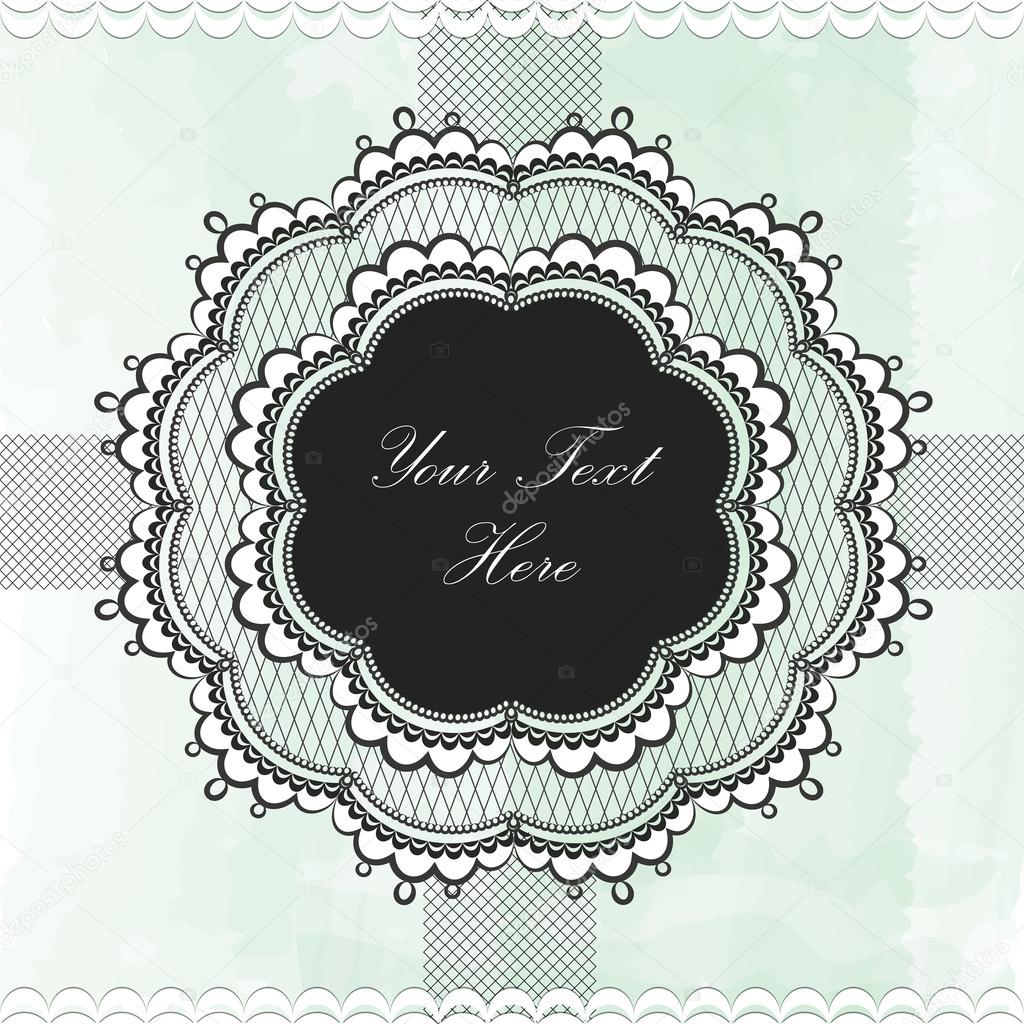 Black vintage lace border