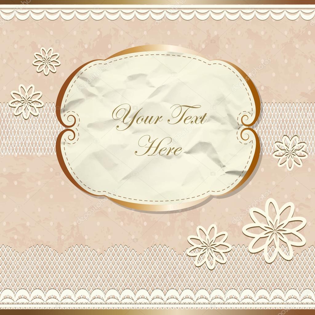 Lacy vintage border with flowers