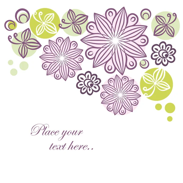 Bannière rétro florale — Image vectorielle