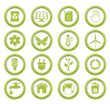 eko yeşil düğme kümesi