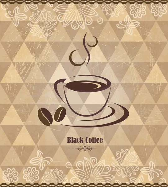 Black coffee vintage pattern — Stock Vector