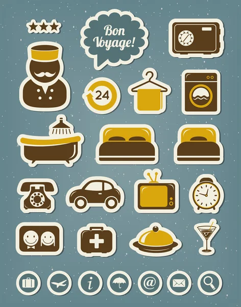 Iconos del hotel — Vector de stock