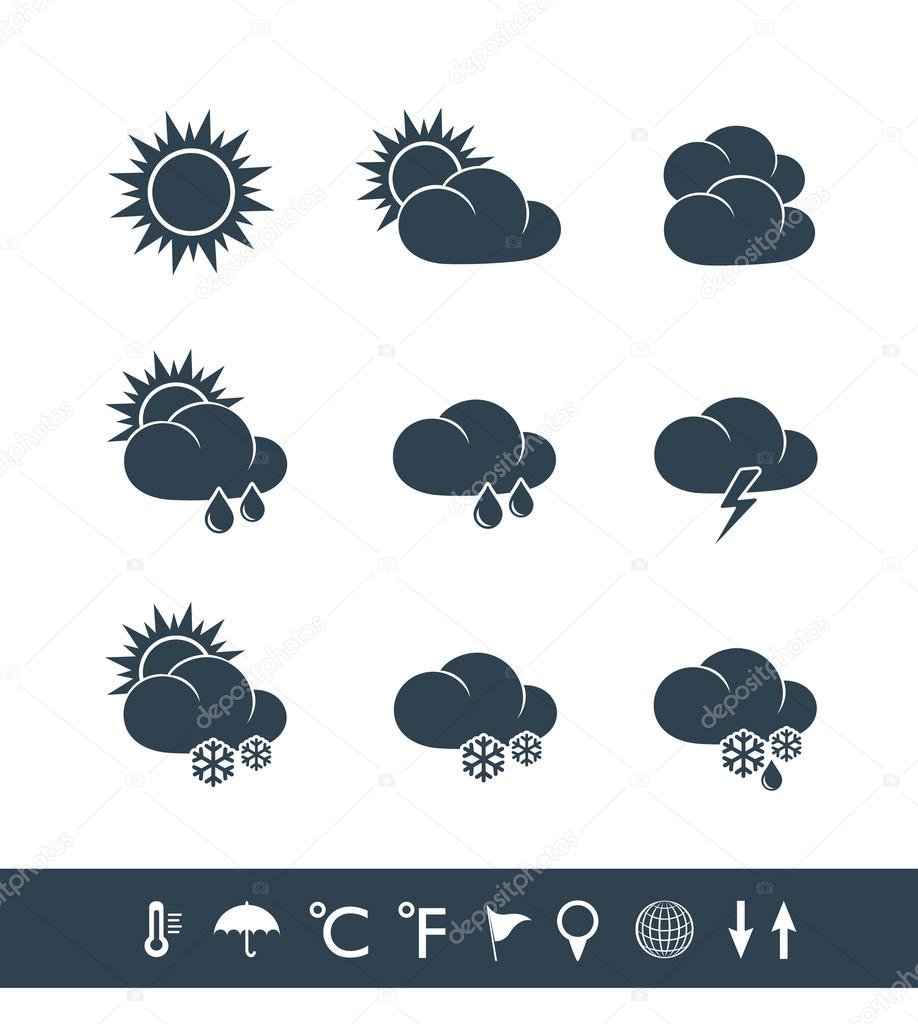 Weather icons black and white