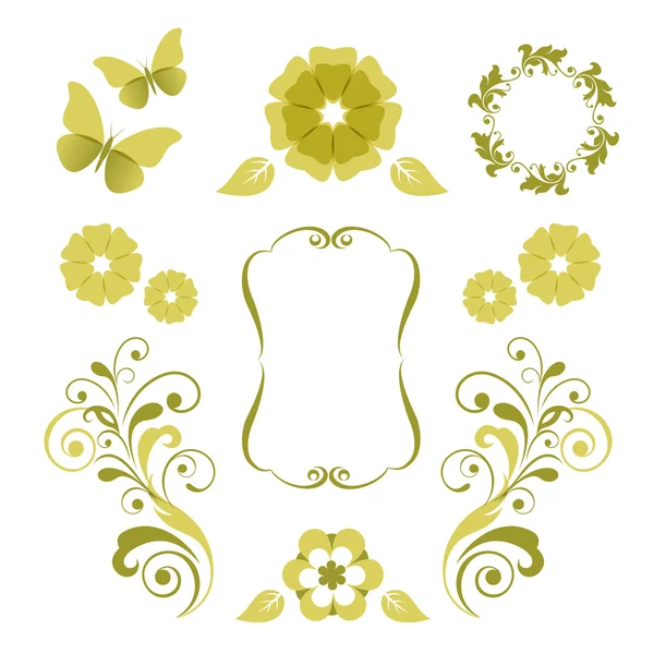 Floral design elements — Stock Vector