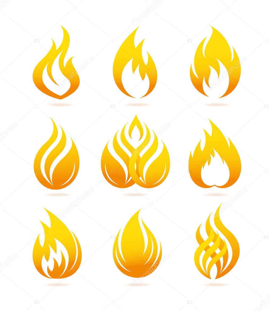 Fire icons set