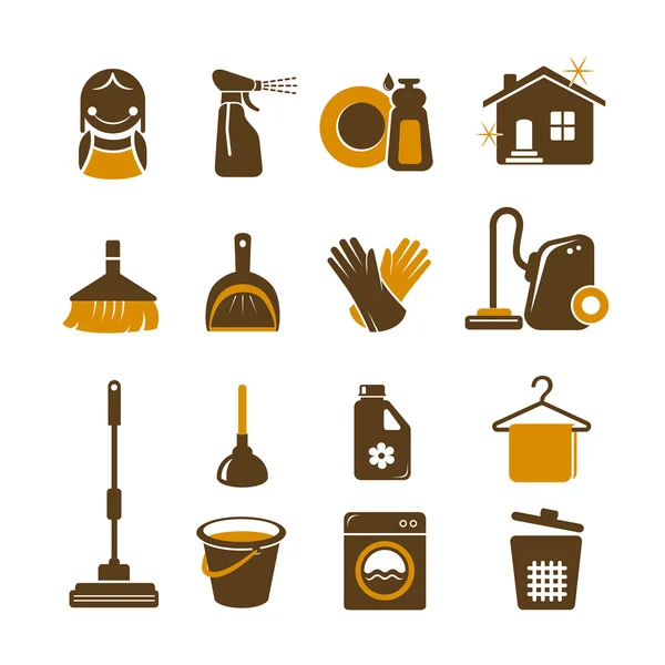 Schoonmaak vector iconen — Stockvector