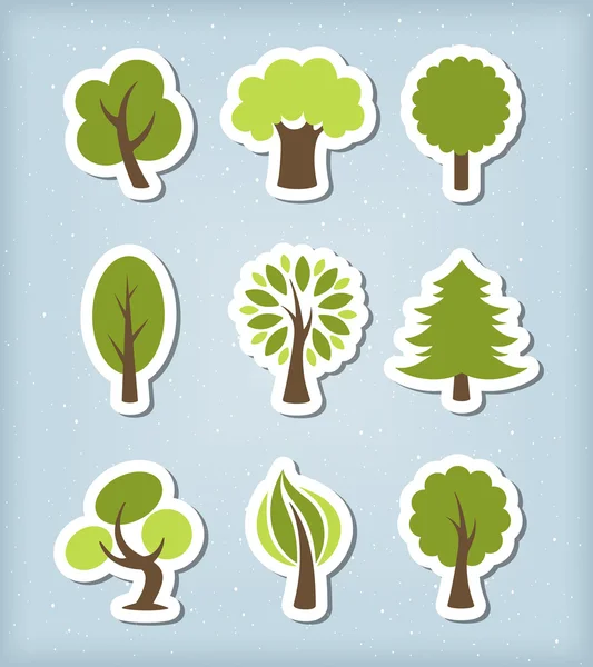 Árbol vector iconos — Vector de stock