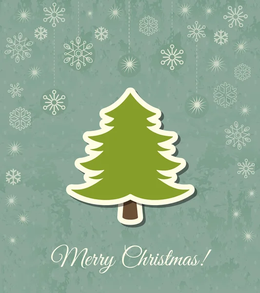 Christmas tree vector card — Stock Vector