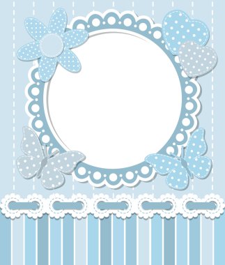 Scrapbook mavi çerçeve