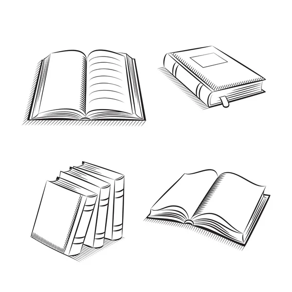 Książki i notebook szkic zestaw — Wektor stockowy