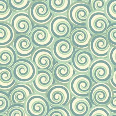Green abstract seamless pattern with swirls clipart