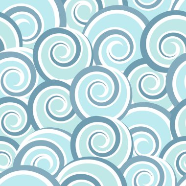 Blue abstract seamless pattern with swirls clipart
