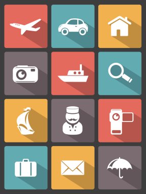 seyahat simgeleri ayarlandı