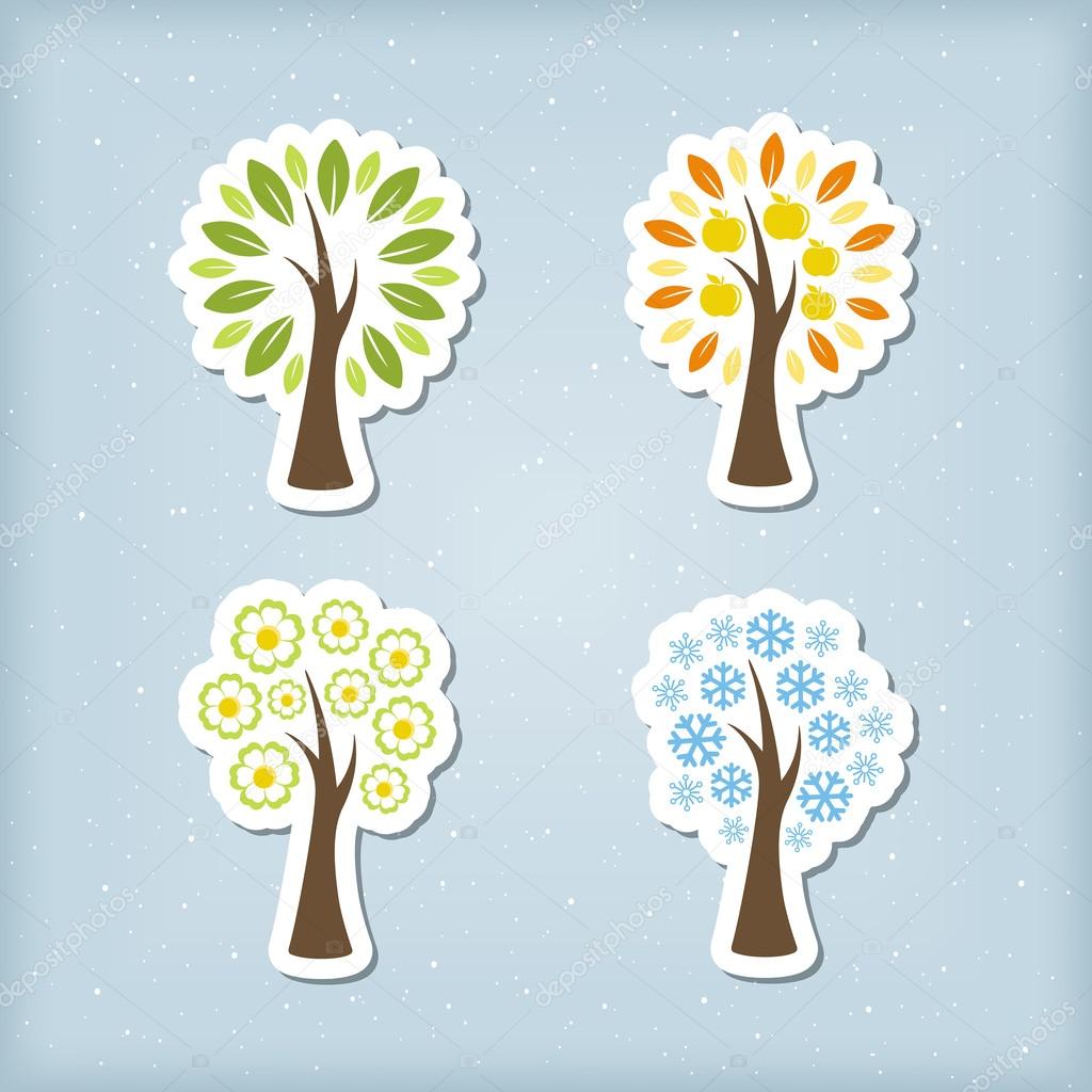 Four season tree icons