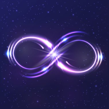 Neon light infinity symbol clipart