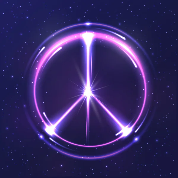 Φως νέον σύμβολο Ειρηνικού — Διανυσματικό Αρχείο