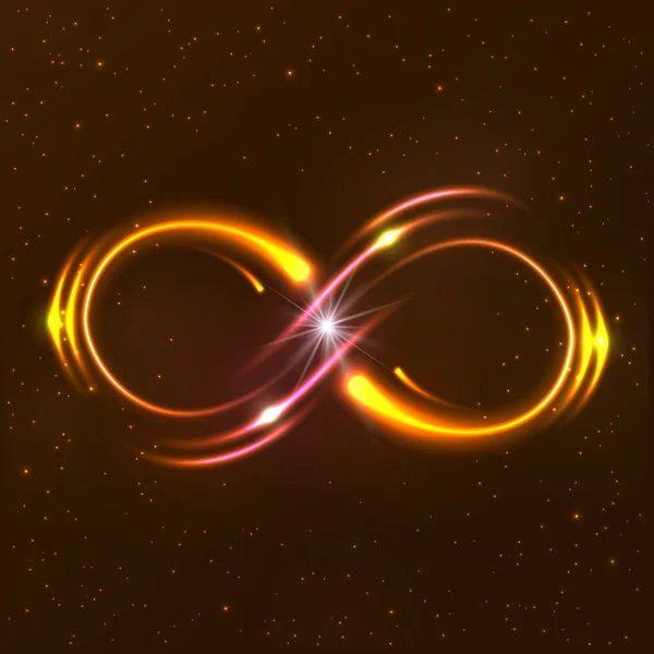 Shining infinity symbol — Stock Vector