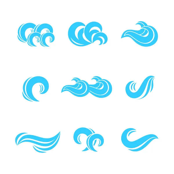 Wave ikoner set — Stock vektor