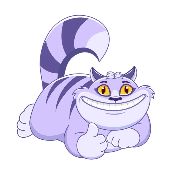 Cheshire Gato Mostrando Pulgares Hacia Arriba Signo Gráficos Vectoriales