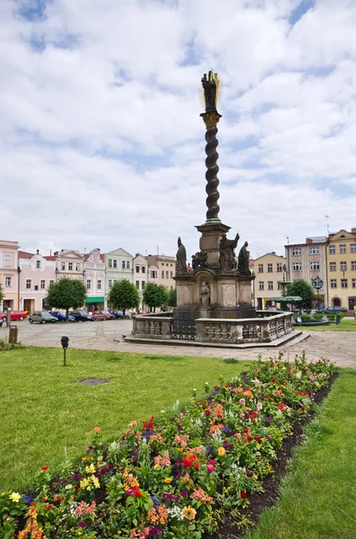 Tipica piazza della città ceca — Foto Stock