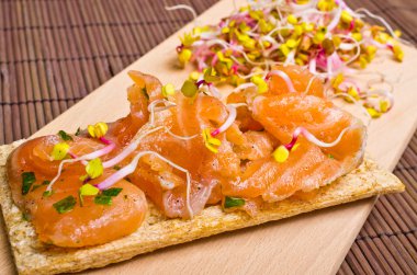 sandviç somon gravlax