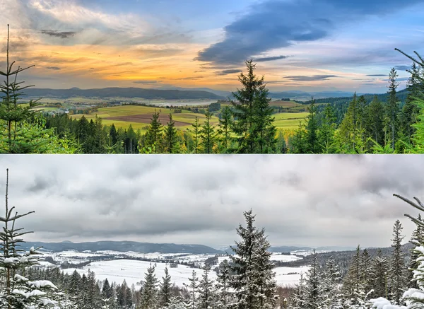 Panoramische landschappen - 2 seizoenen — Stockfoto