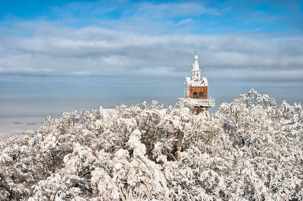 Church on Sleza Mountain during the winter