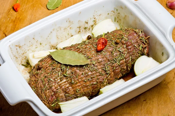 Marinated piece of meat — Stock Photo, Image