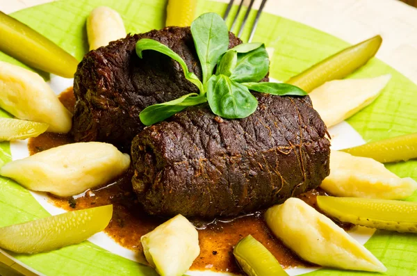 Traditional beef roulades — Stock Photo, Image