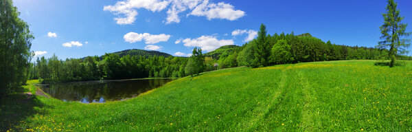 Panorama with pond